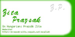 zita prazsak business card